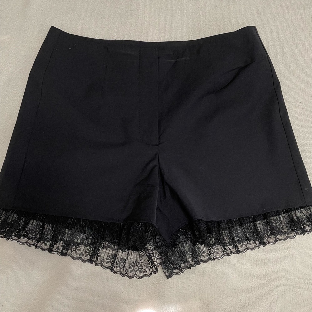 Bebe black shorts with custom added lace (size 8)